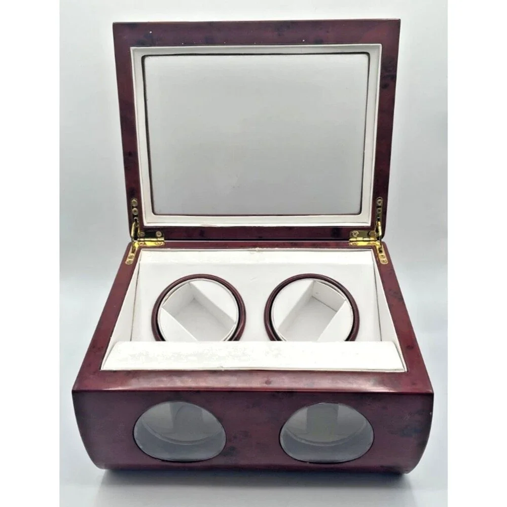 Zurich Time Mark-22 Swiss Automatic Double Watch Winder Box Wood Lacquer